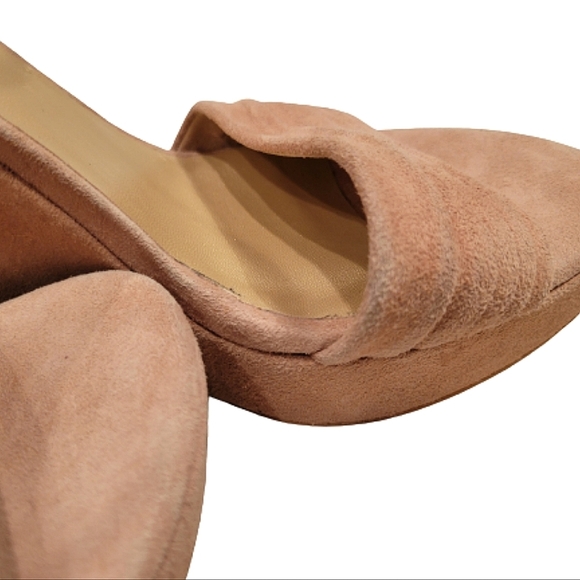 Stuart Weitzman Tan Suede Slingback Wedge Sandals 9M VW 96267 EUC - Picture 6 of 7